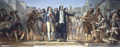 400px-Pinel_fait_enlever_les_fers_aux_aliénés_de_Bicetre-Charles-Louis_Mullet